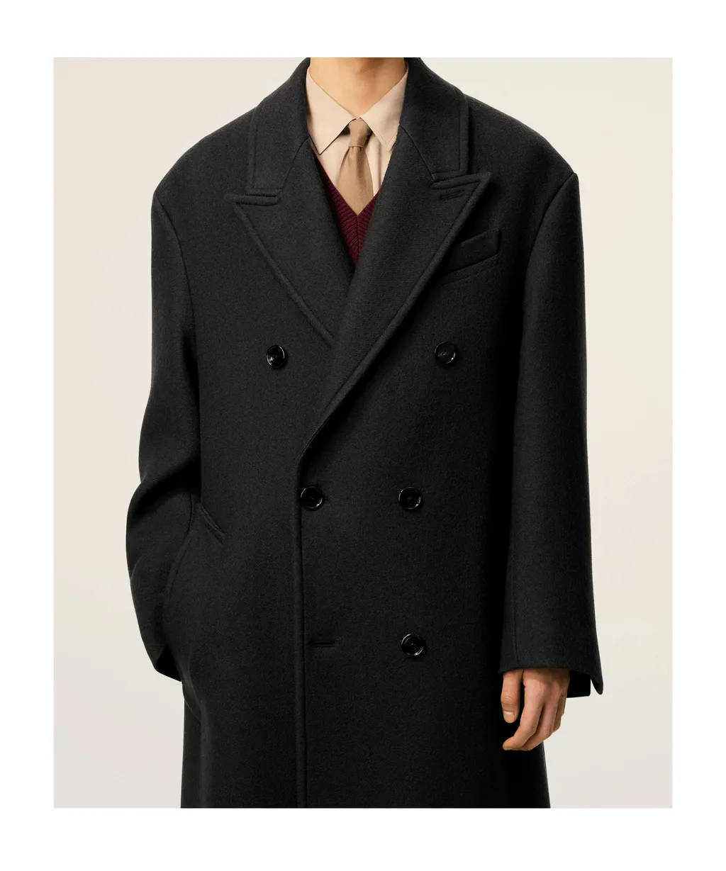 Ami Paris Double-Breasted Mid-Length Coat