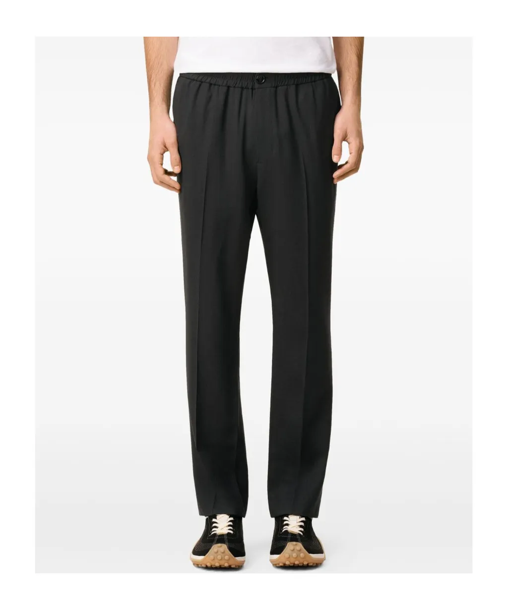 Ami Paris Elasticated Waist Straight-Leg Trousers