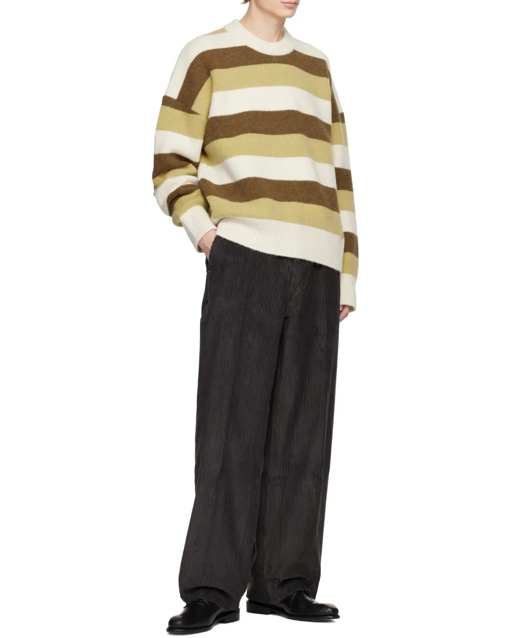 Ami Paris Wide-Leg Corduroy Trousers