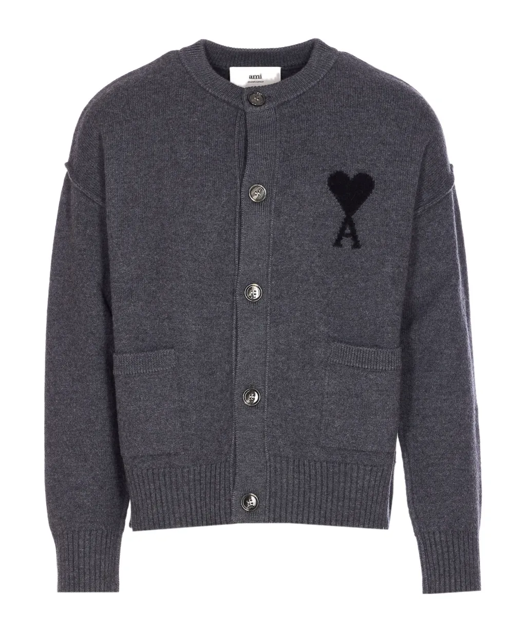 Ami Paris Ami Alexandre Matiussi Crewneck Buttoned Cardigan