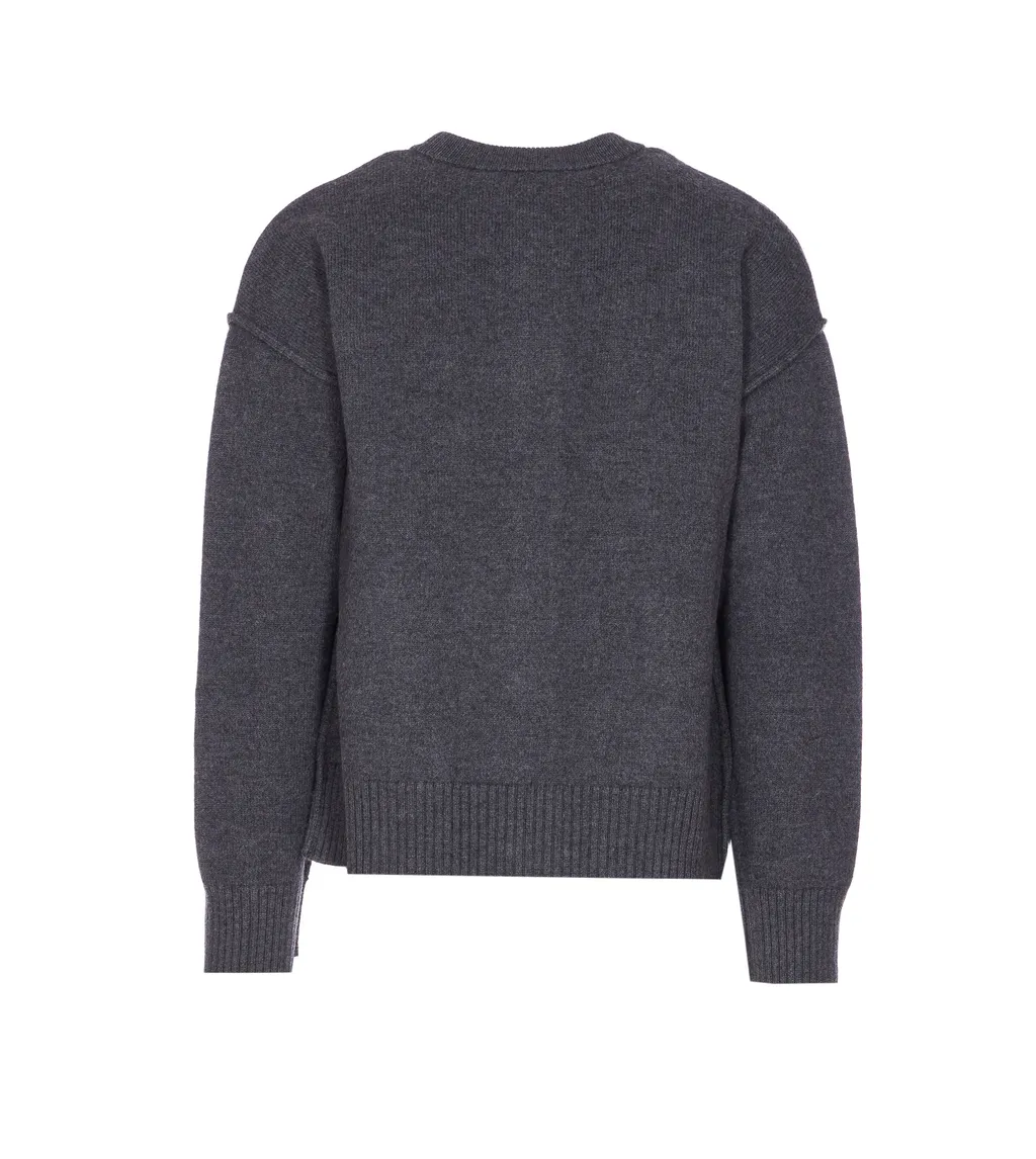 Ami Paris Ami Alexandre Matiussi Crewneck Buttoned Cardigan