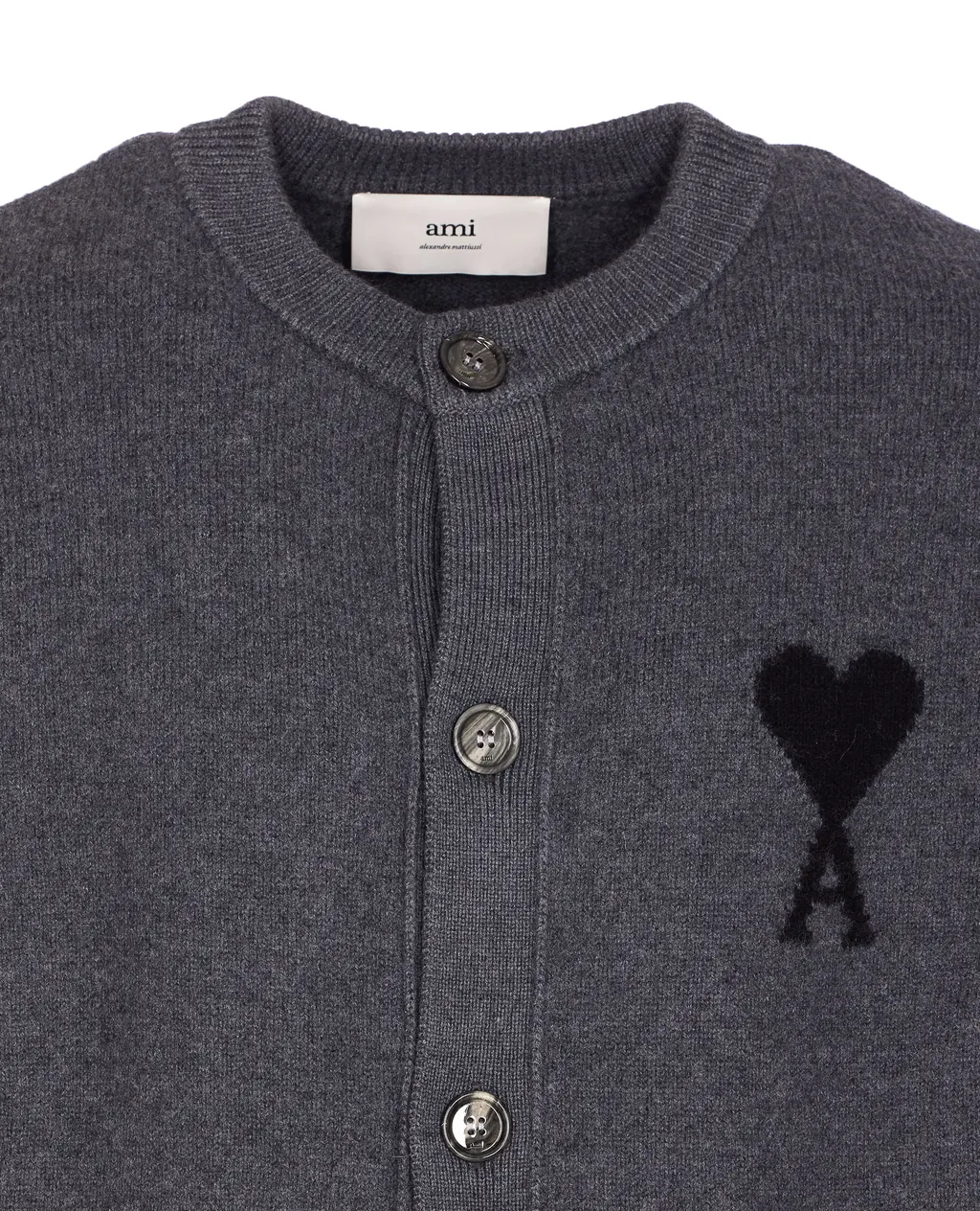 Ami Paris Ami Alexandre Matiussi Crewneck Buttoned Cardigan