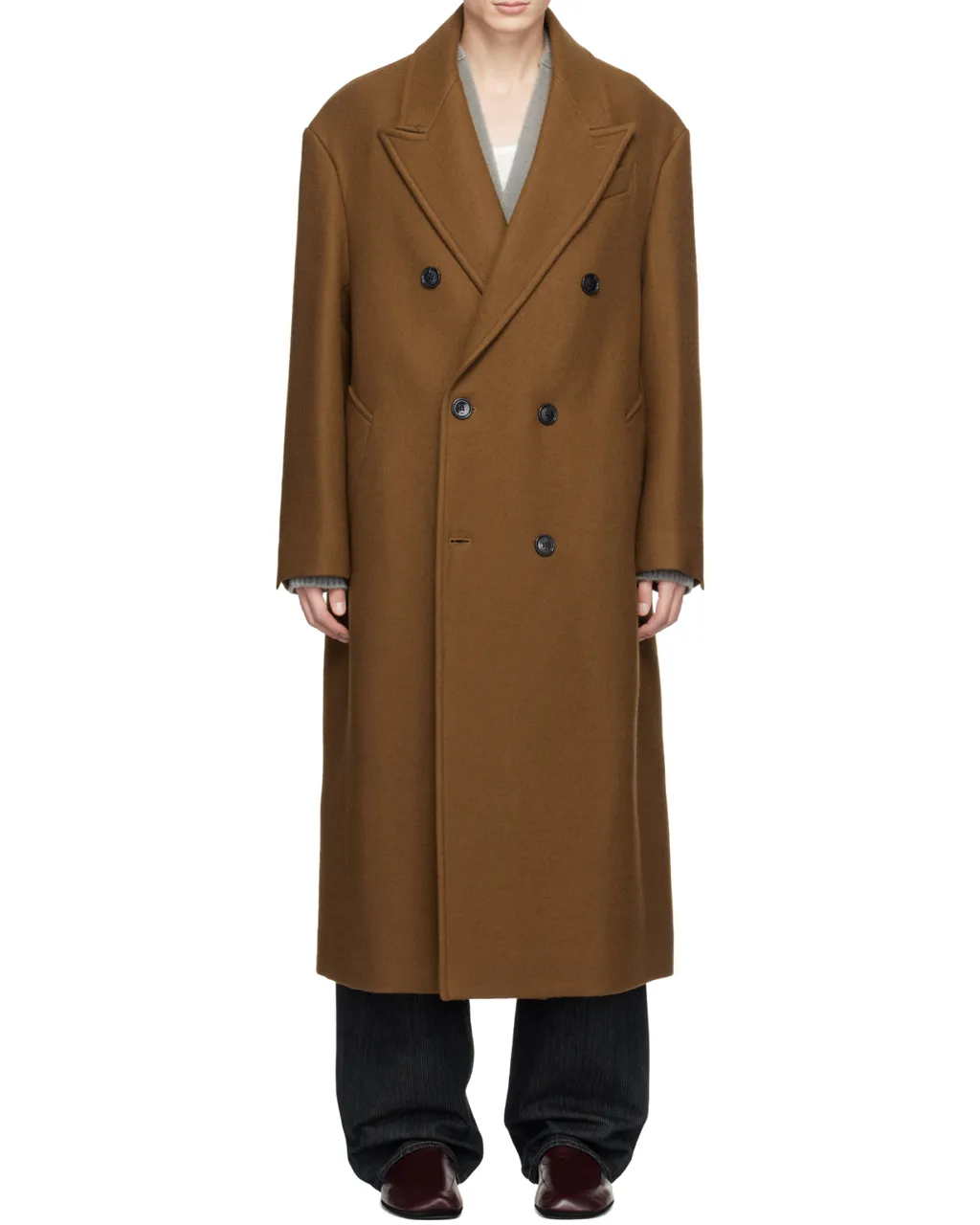 Ami Double-Breasted Mid-Length Coat