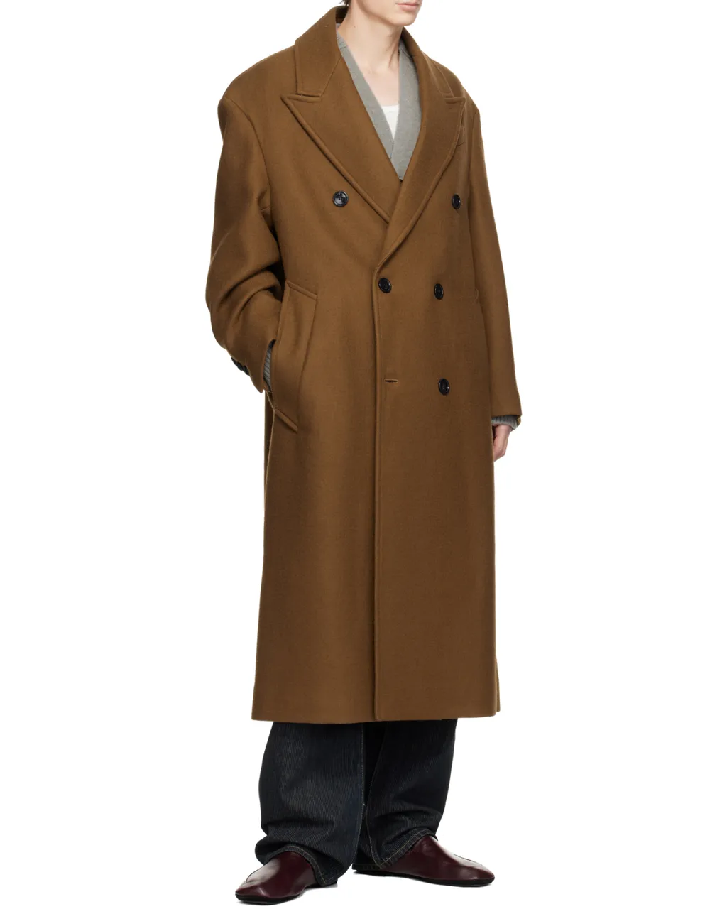 Ami Double-Breasted Mid-Length Coat