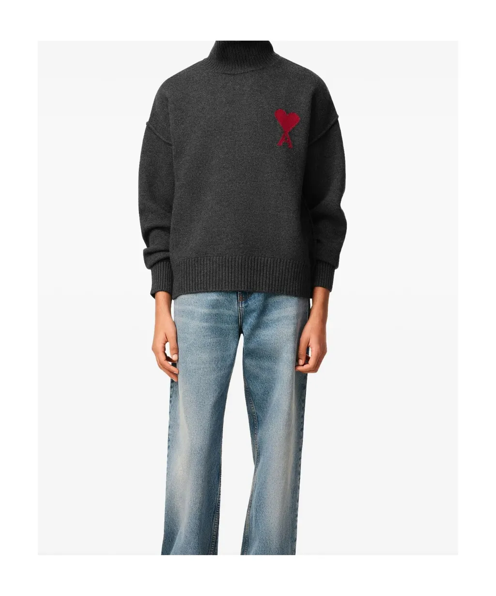 Ami Paris Ami De Coeur Turtleneck Knitted Jumper