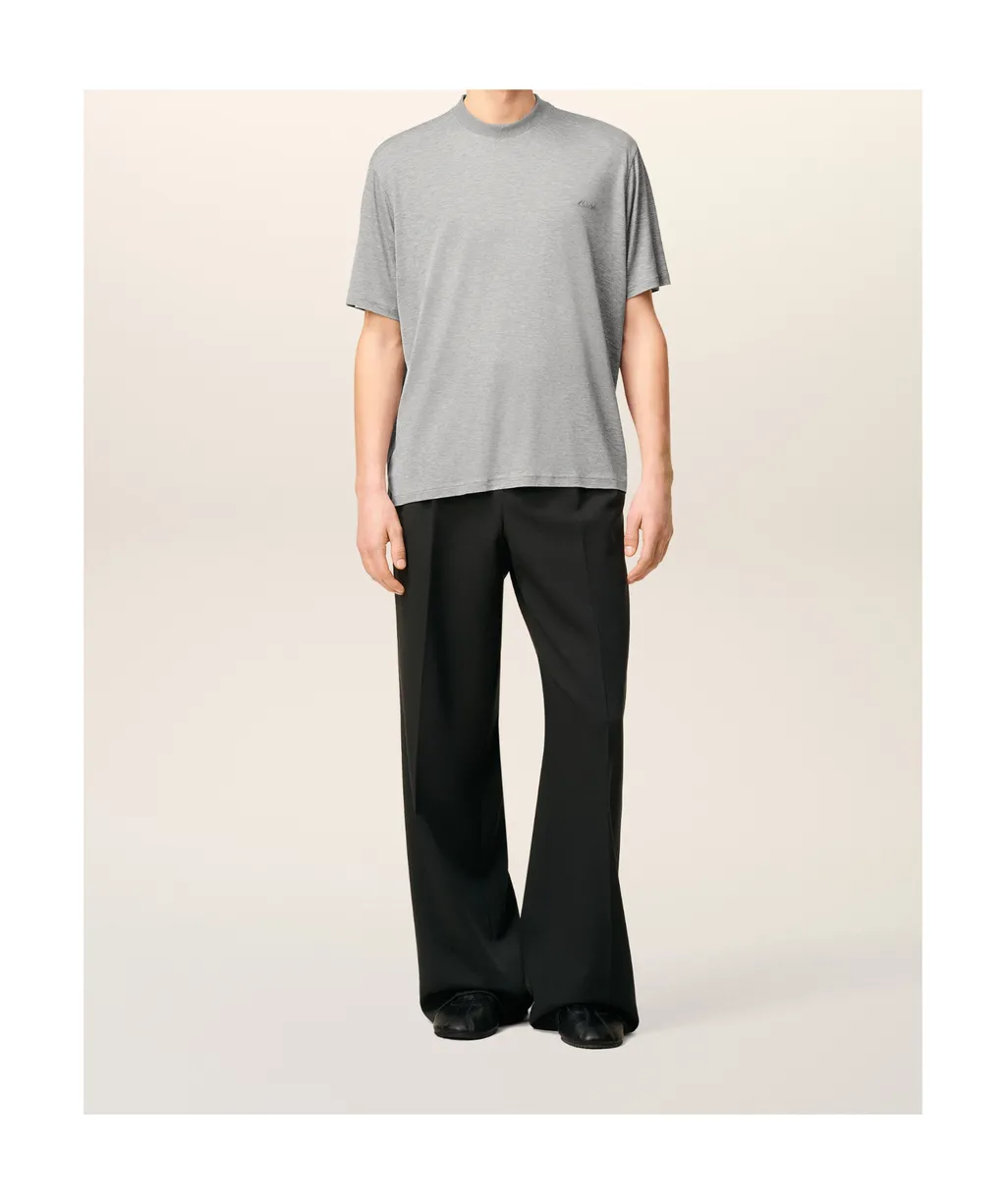 Ami Paris Logo Embroidered Short Sleeved T-Shirt