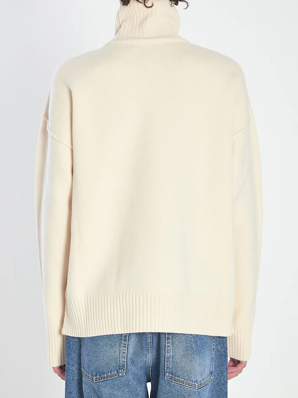 Ami Paris Ami De Coeur Turtleneck Logo Intarsia-Knit Jumper