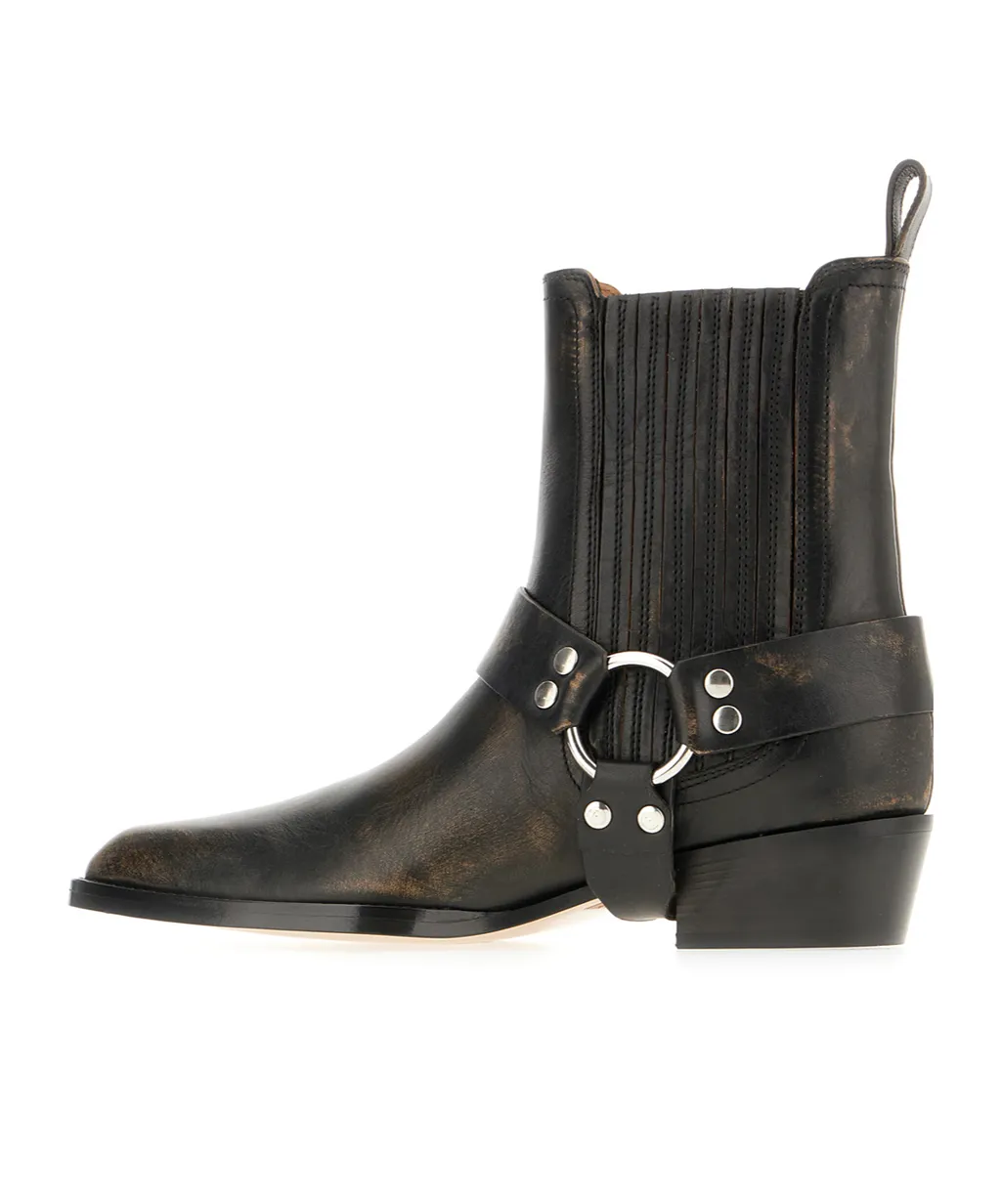 35Mm Helena Strap-Detail Ankle Boot
