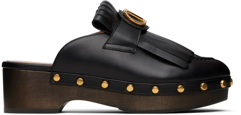 V-Logo Signature Fringed Mules