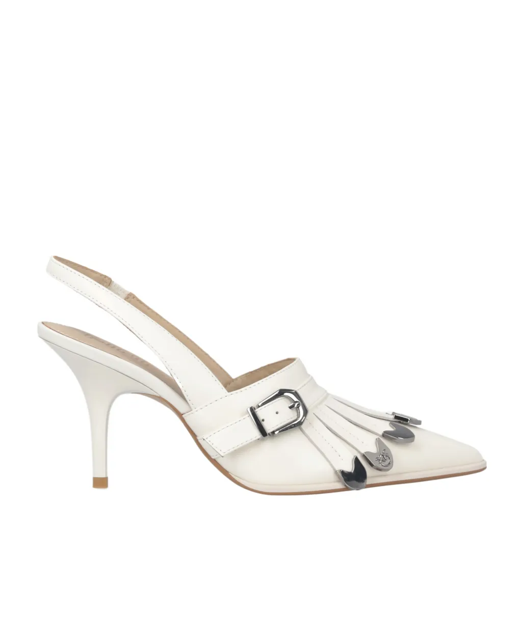 Slingback Fringed-Detail Pumps