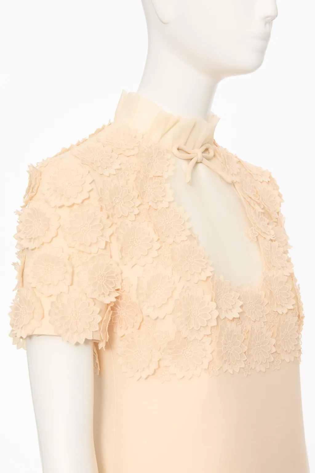 Embroidered Crepe Couture Short Dress
