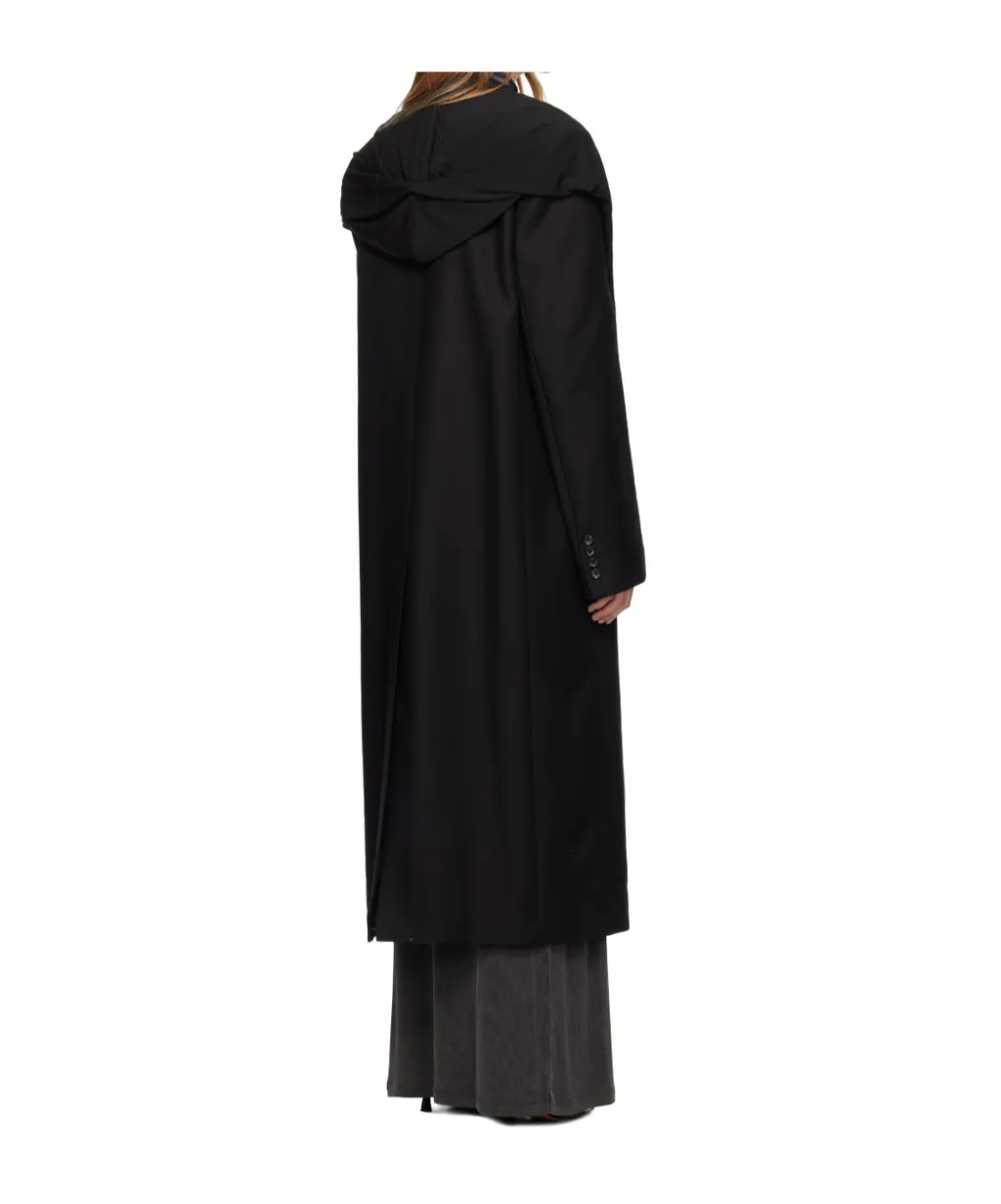 Draped-Detail Coat