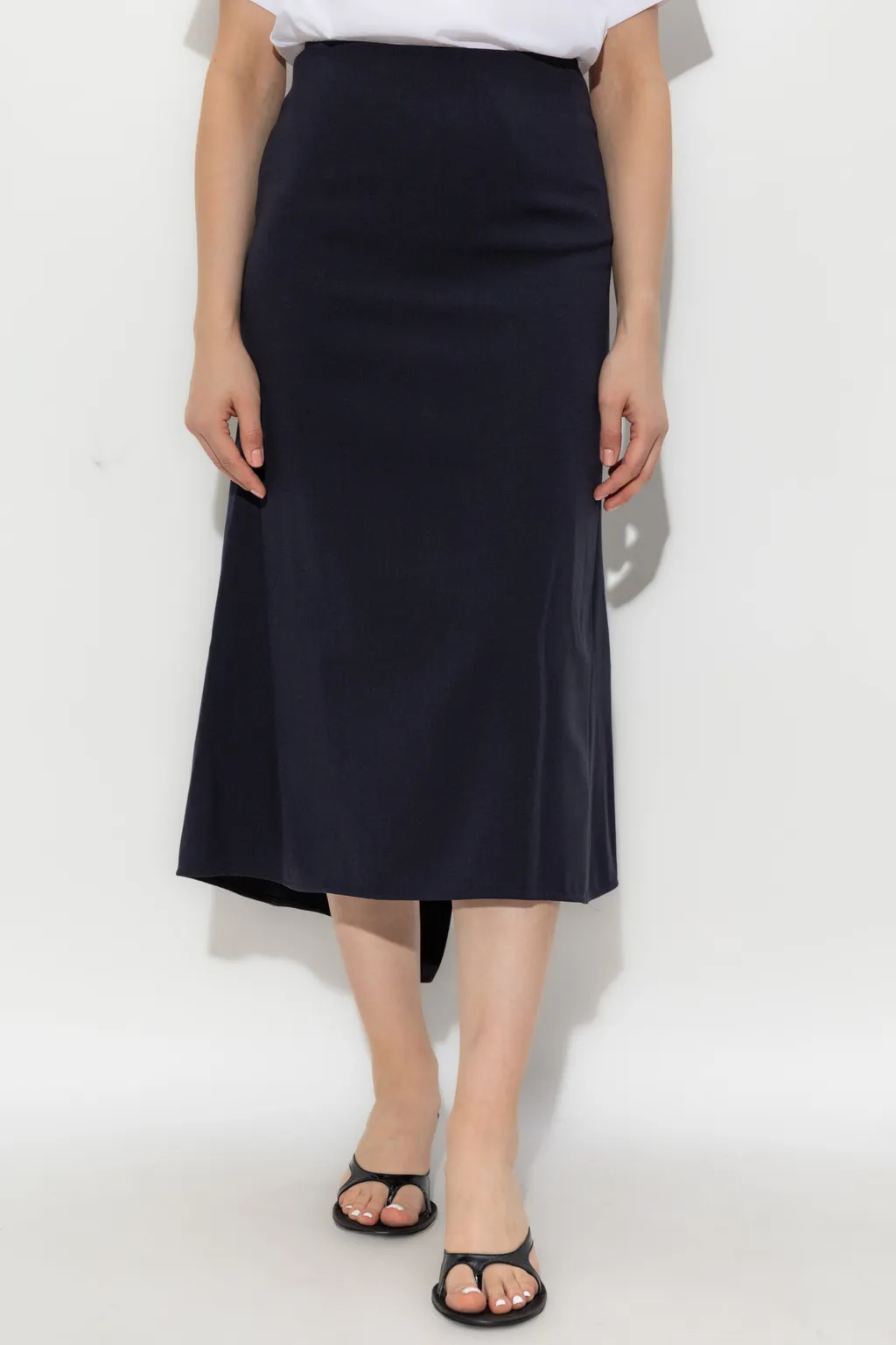 Asymmetric-Hem Midi Skirt