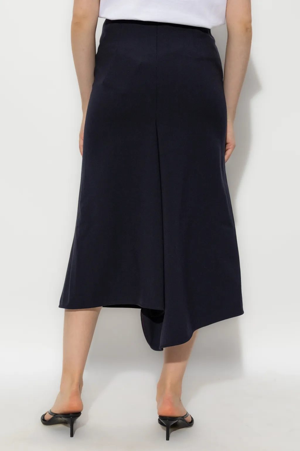 Asymmetric-Hem Midi Skirt