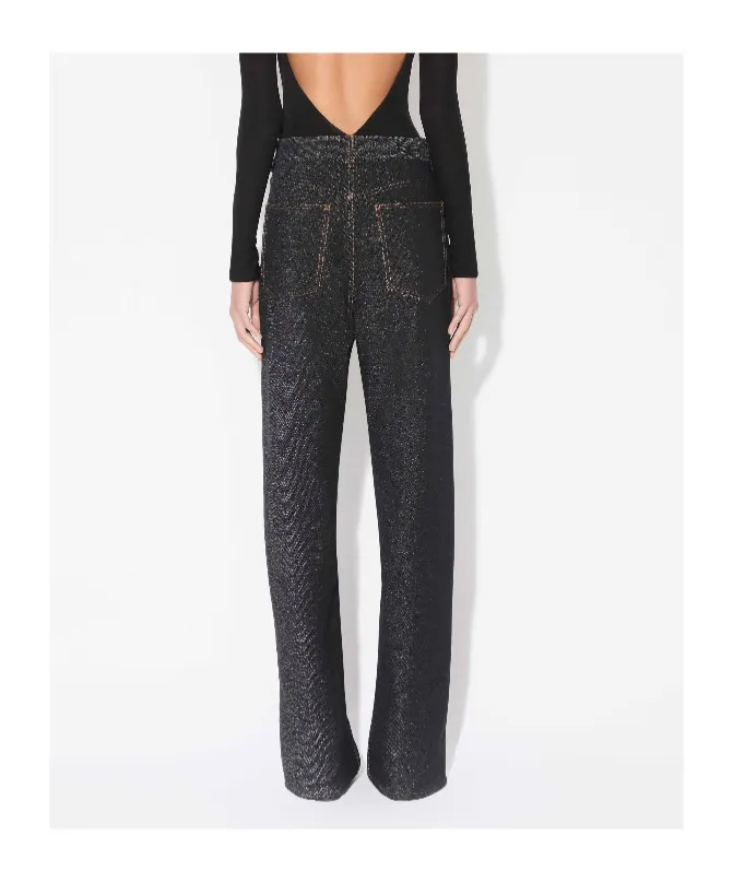 Contrast-Stitching Jeans