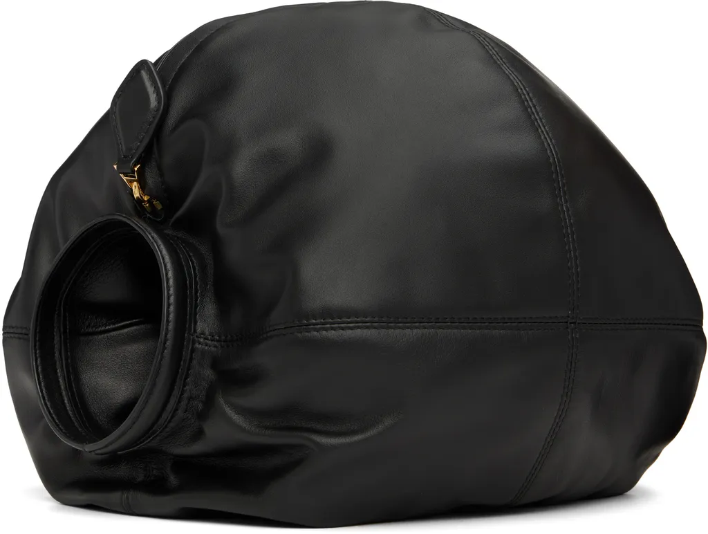 Paneled Polished Leather Clutch