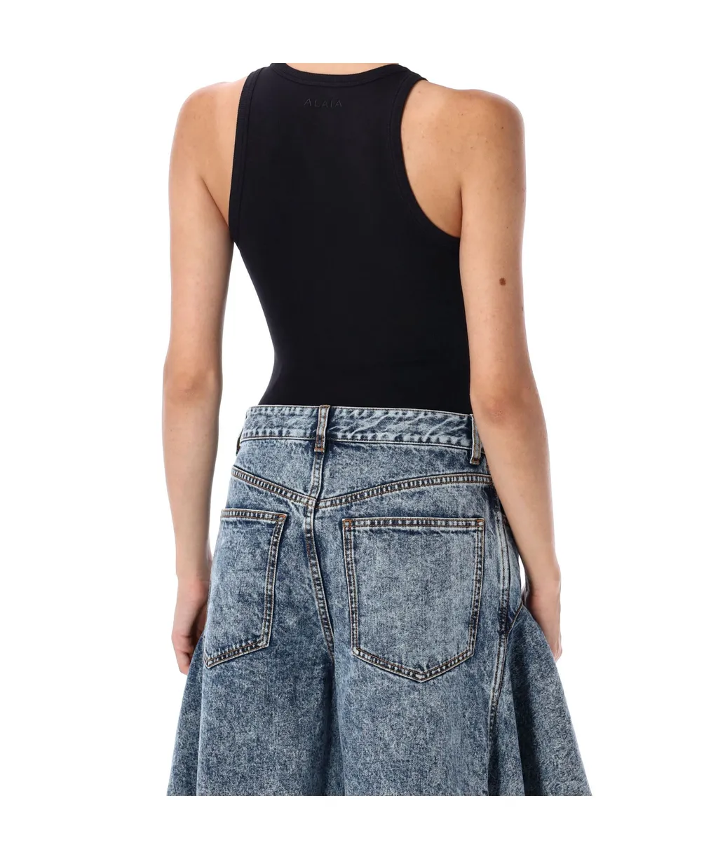 AlaÏA Sculpting Rib Jersey Bodysuit