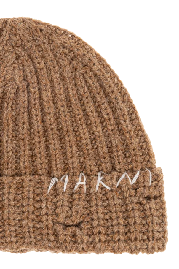 Marni Logo Embroidered Knitted Beanie