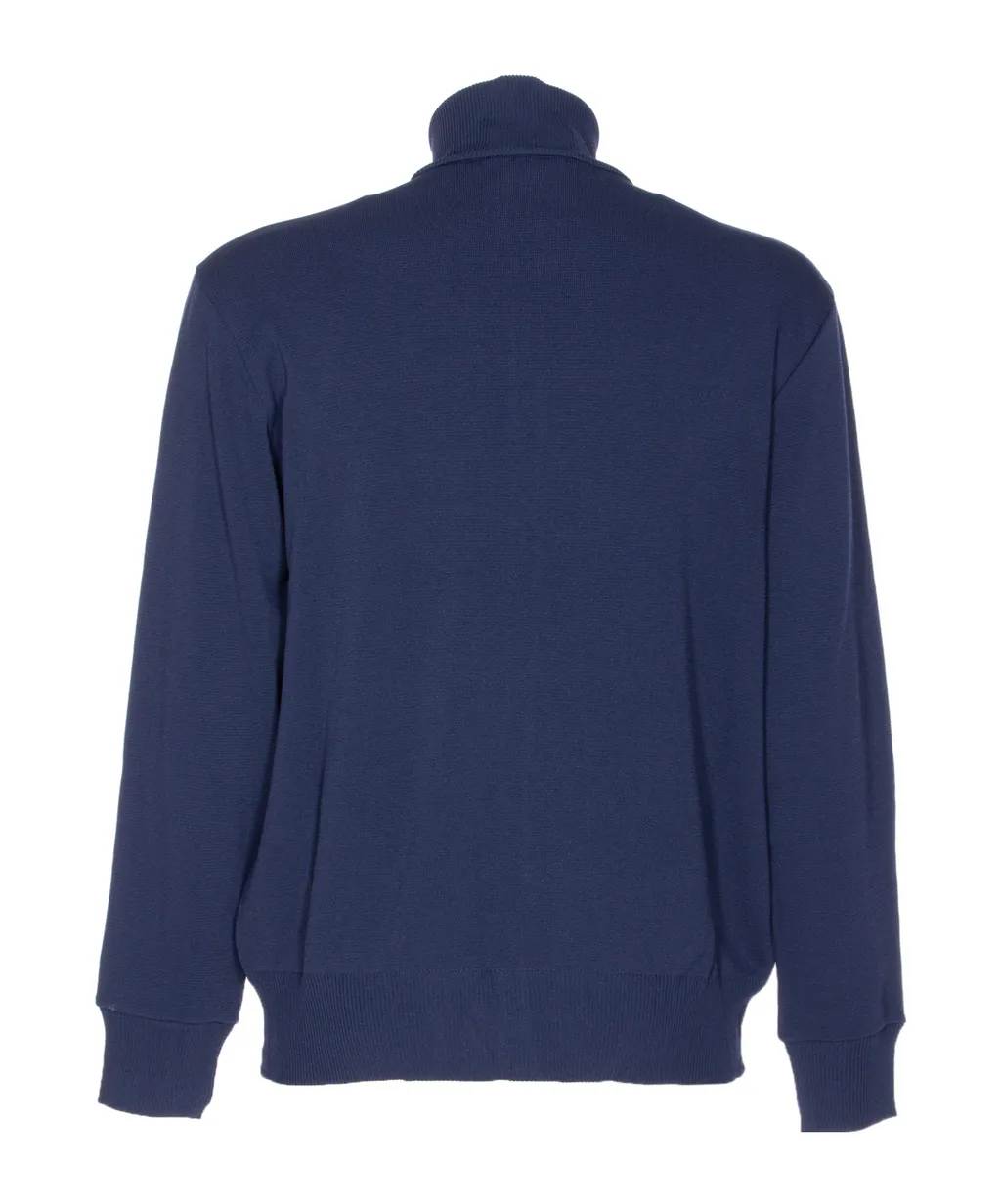 Stripe-Detail Zip-Up Sweatshirt