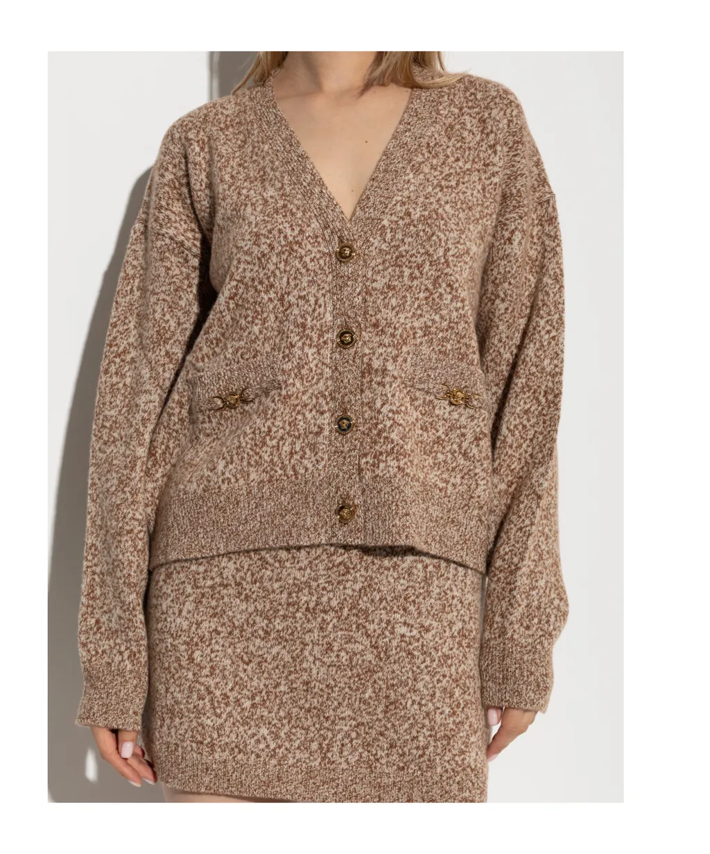 Versace Two-Toned V-Neck Cardigan