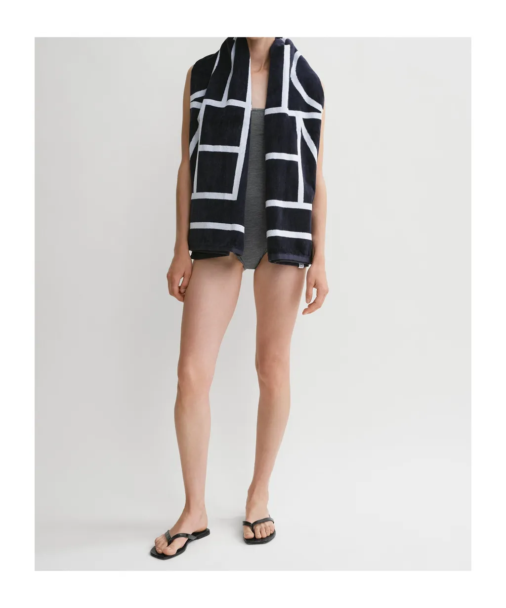 Totme Monogram Jacquard Beach Towel