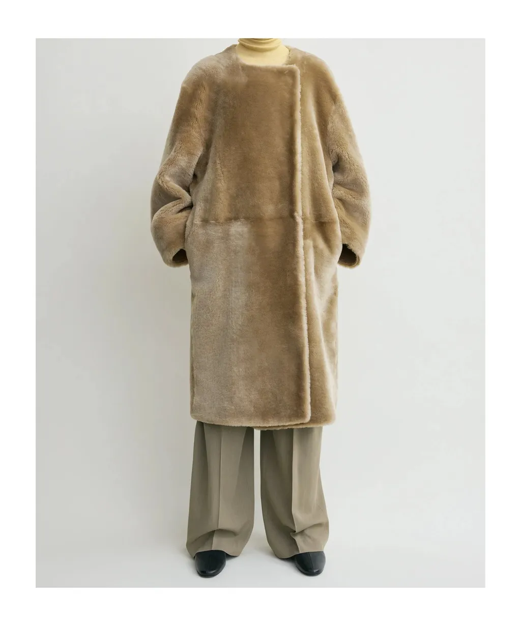 TotÊMe Round Neck Collarless Coat