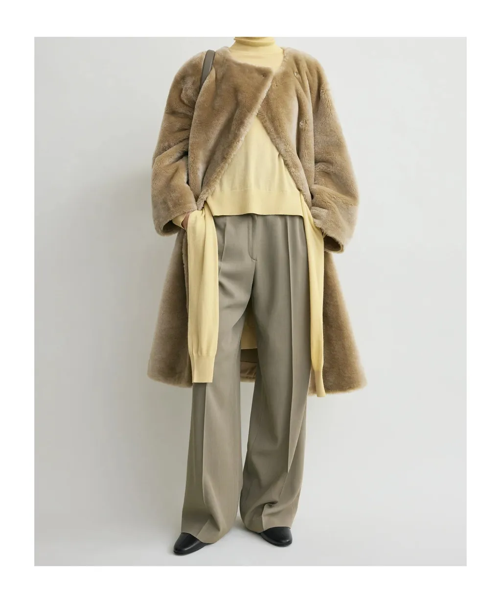 TotÊMe Round Neck Collarless Coat
