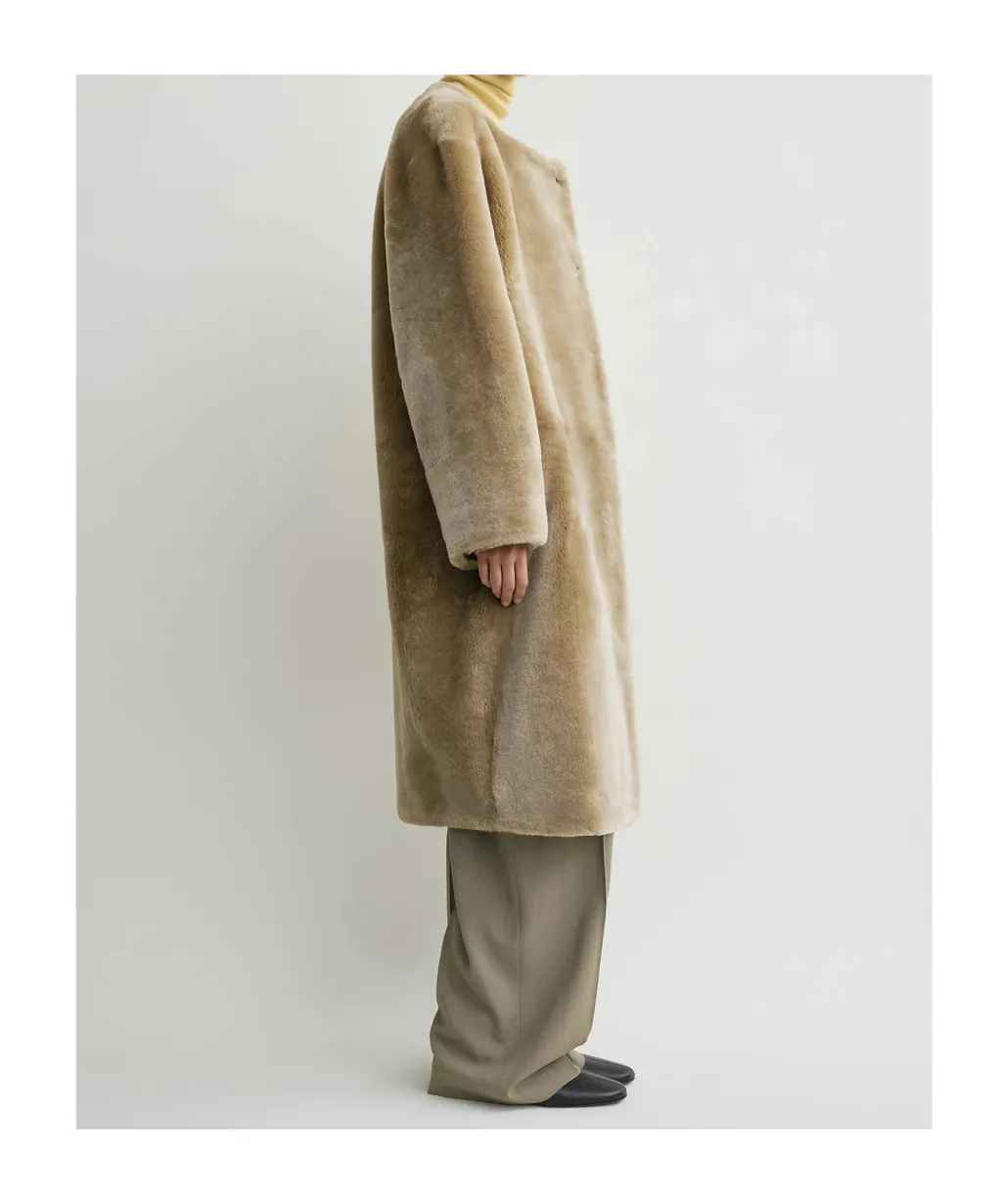 TotÊMe Round Neck Collarless Coat