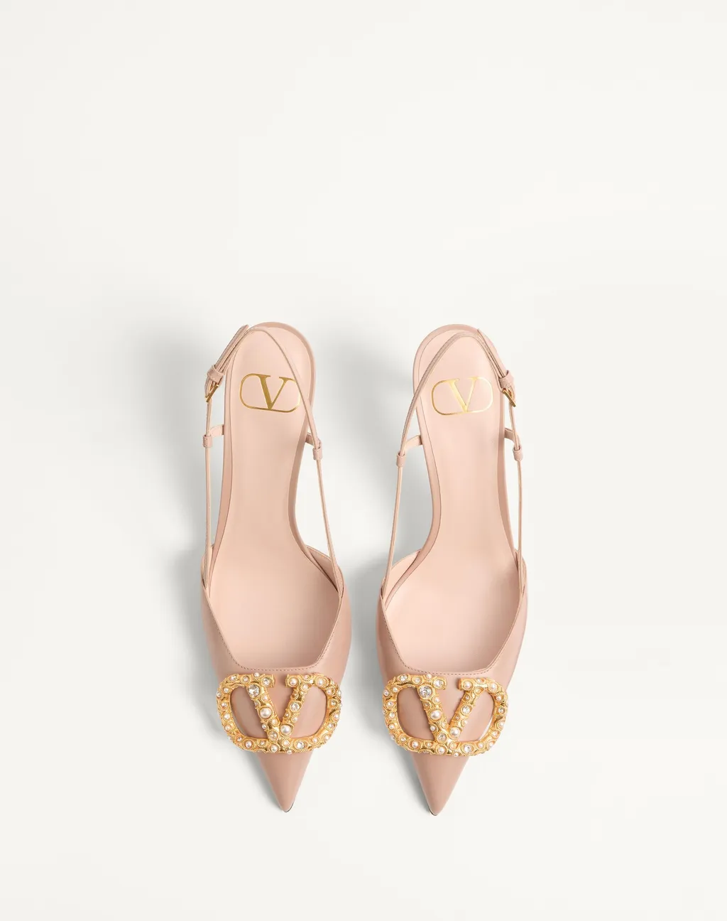 Vlogo Signature Slingback Calfskin Pump With Jewel Logo 80Mm