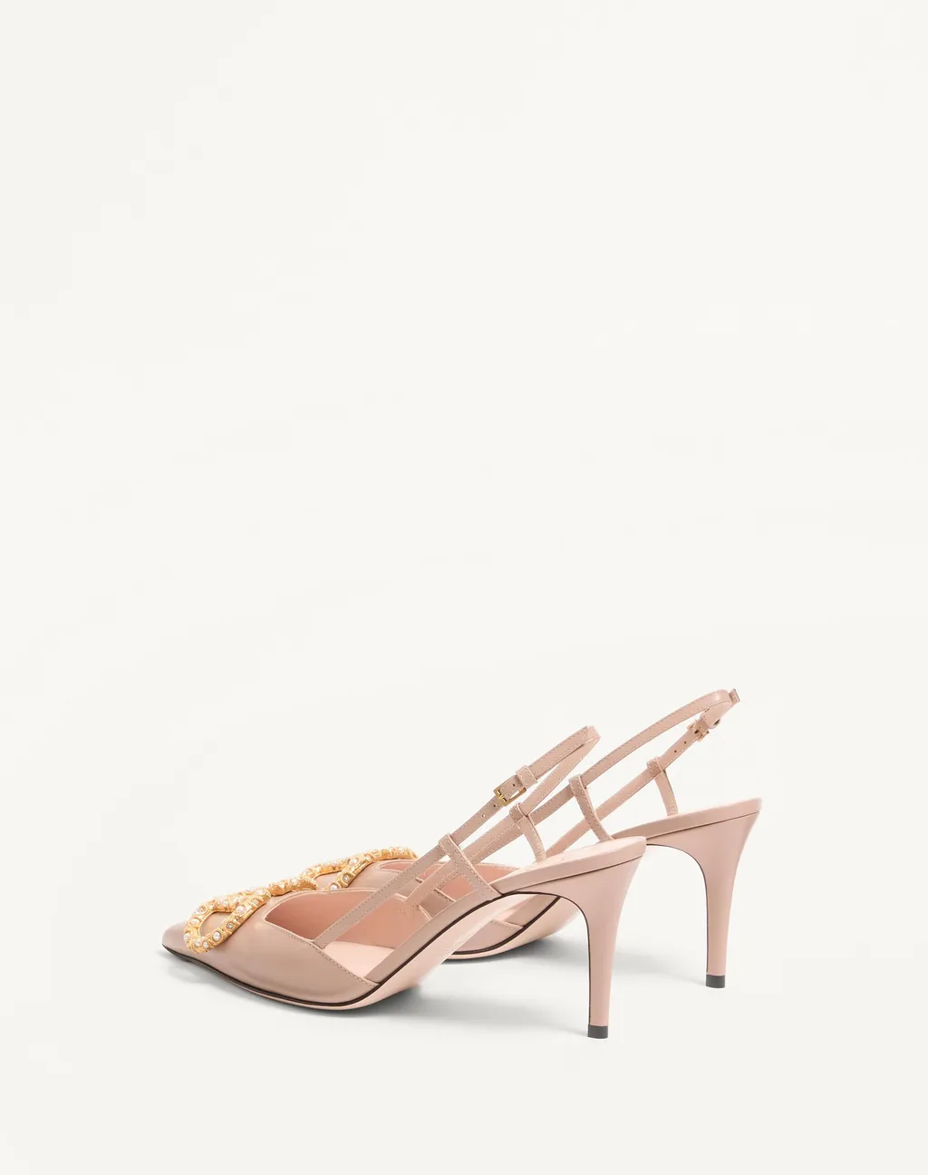 Vlogo Signature Slingback Calfskin Pump With Jewel Logo 80Mm