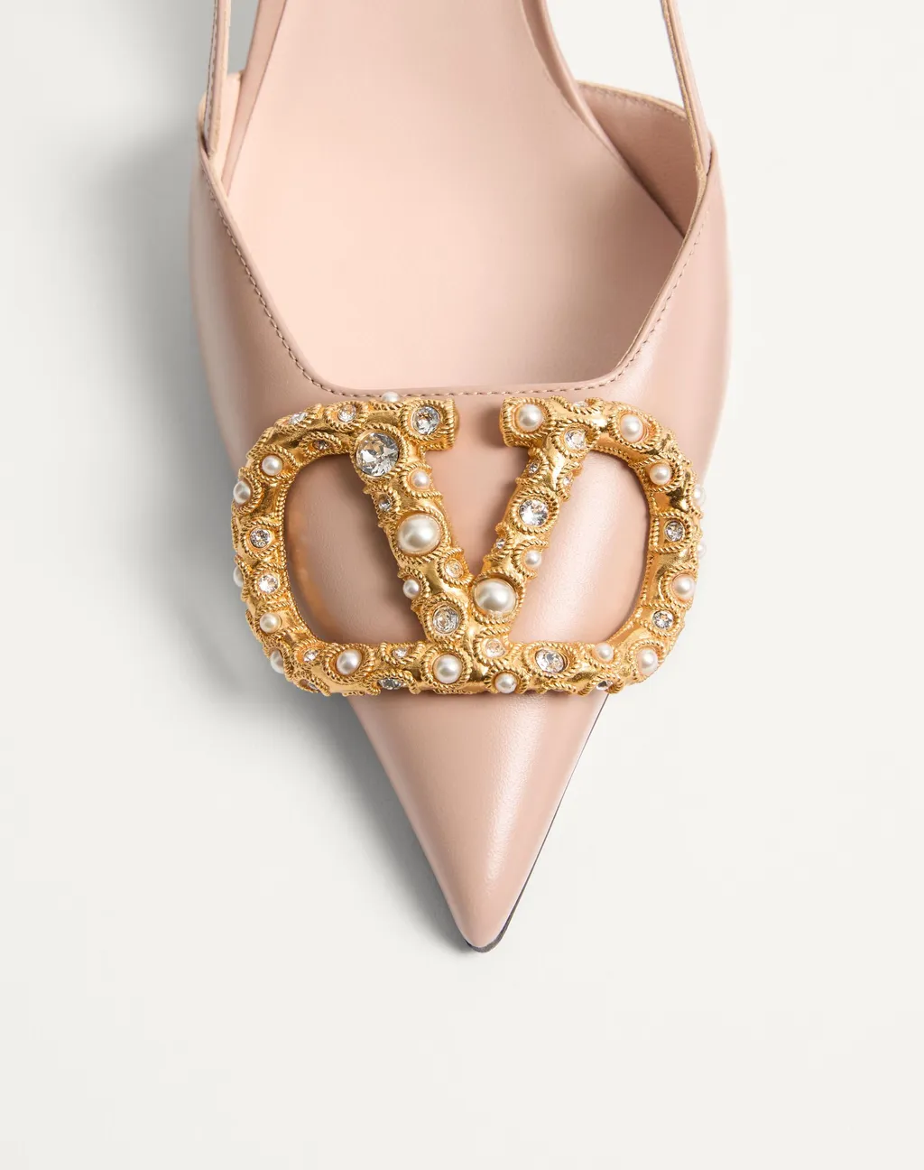 Vlogo Signature Slingback Calfskin Pump With Jewel Logo 80Mm