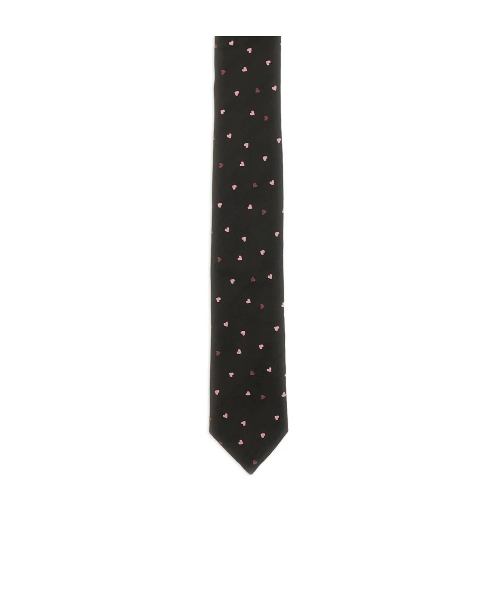Heart-Motif Pointed Tie