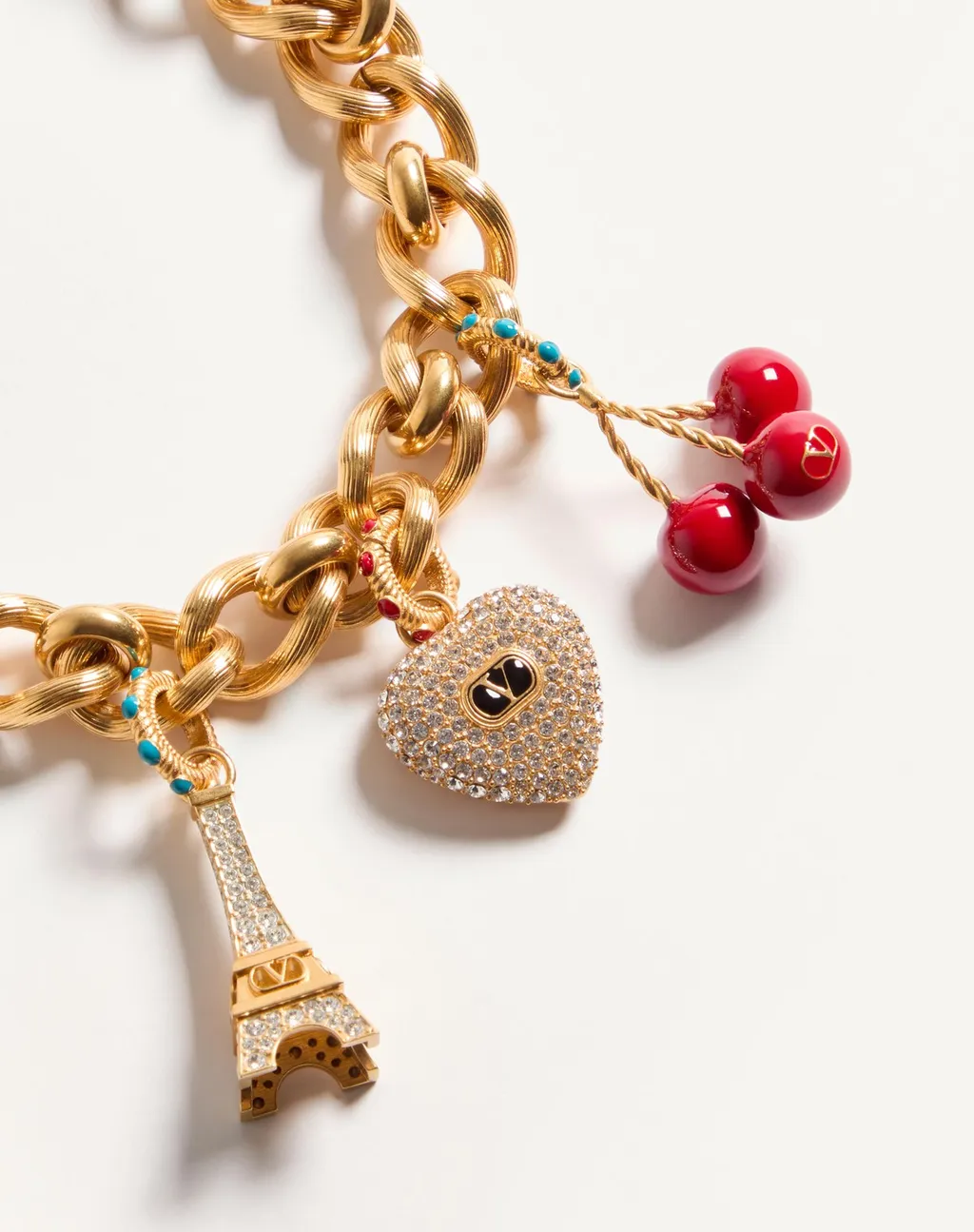 Chez Valentino Necklace In Metal, Enamel And Swarovski® Crystals