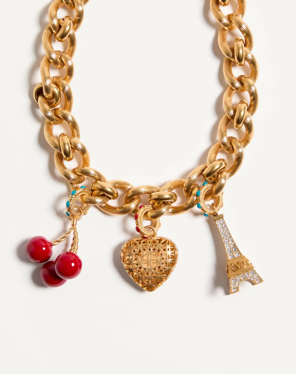 Chez Valentino Necklace In Metal, Enamel And Swarovski® Crystals