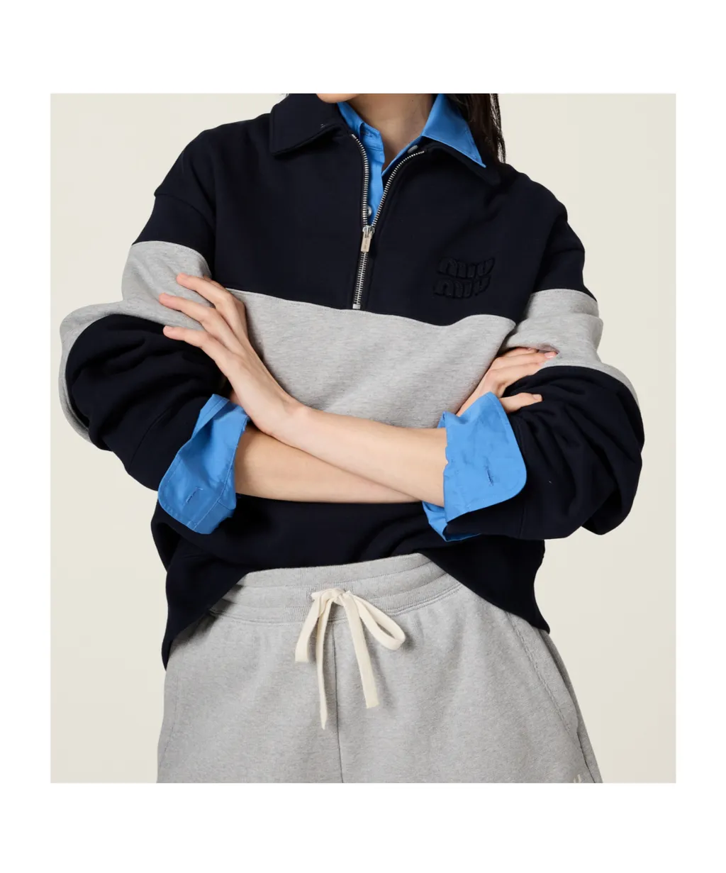 Half-Zip Cotton Sweatshirt