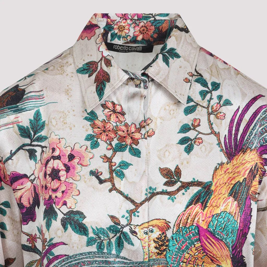 Roberto Cavalli Pattern-Printed Long-Sleeve Shirt