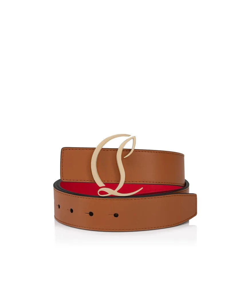Logo-Plaque Leather Belt
