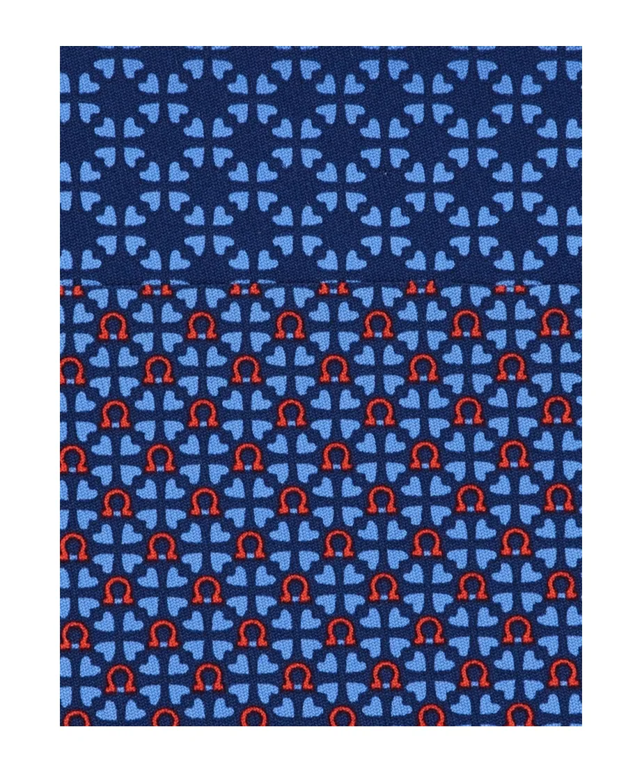 Gancini And Hearts Printed Silk Tie