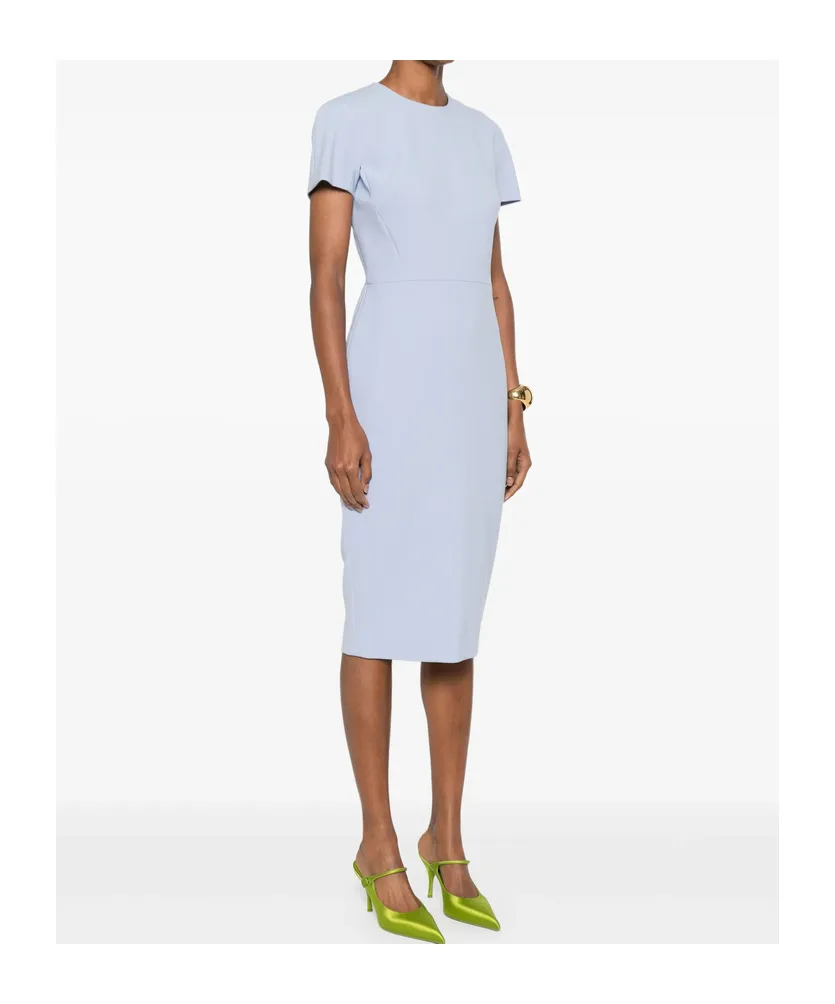 Victoria Beckham Rear Slit Crepe Midi Dress