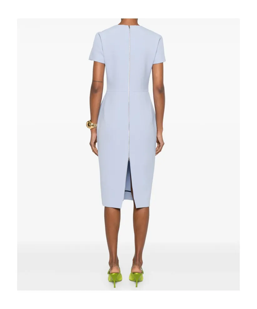 Victoria Beckham Rear Slit Crepe Midi Dress