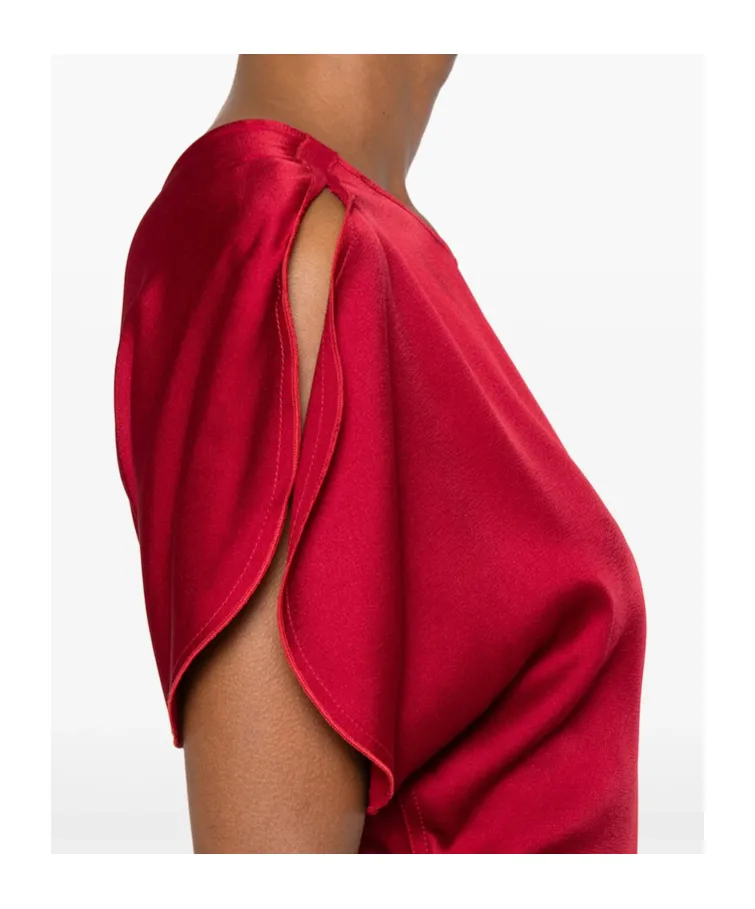 Victoria Beckham Puff-Sleeved Ruched Flared Dress