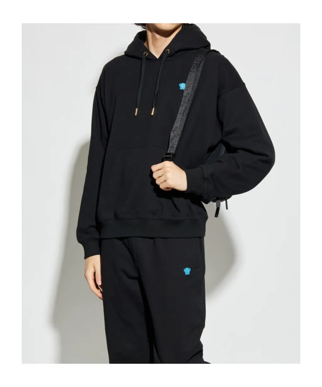 Versace Medusa-Patch Drawstring Hoodie