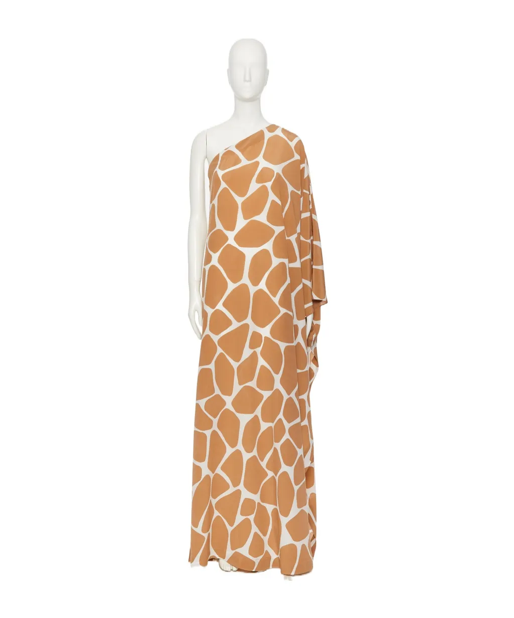 One-Shoulder Print Maxi Dress