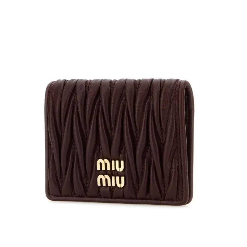Miu Miu Logo-Lettering Matelassé Cardholder