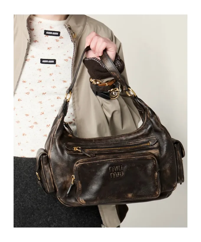 Miu Miu Logo-Embossed Zipped Tote Bag