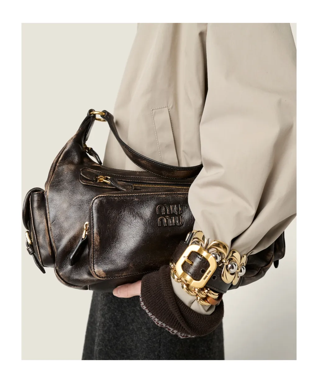 Miu Miu Logo-Embossed Zipped Tote Bag