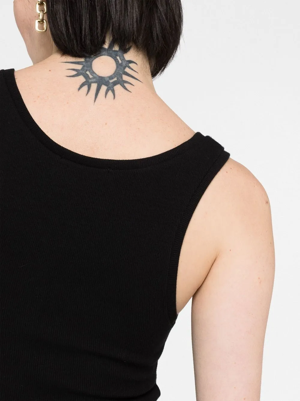 Black Sleeveless Vest Top