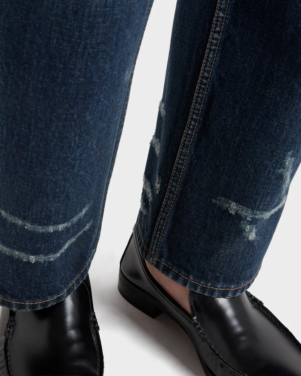 Prada Distressed Straight-Leg Jeans