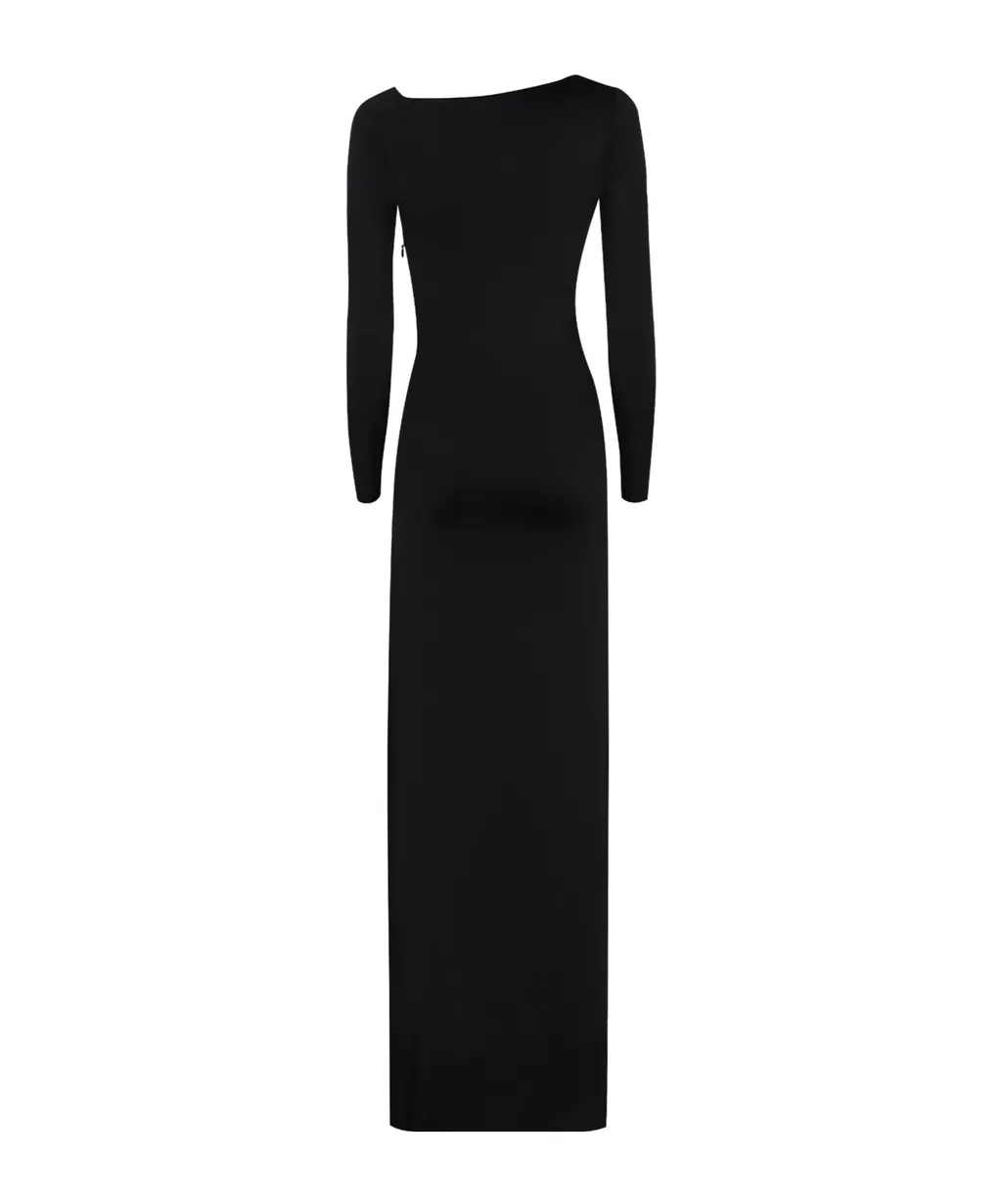Victoria Beckham Off- Shoulder Draped Satin Gown