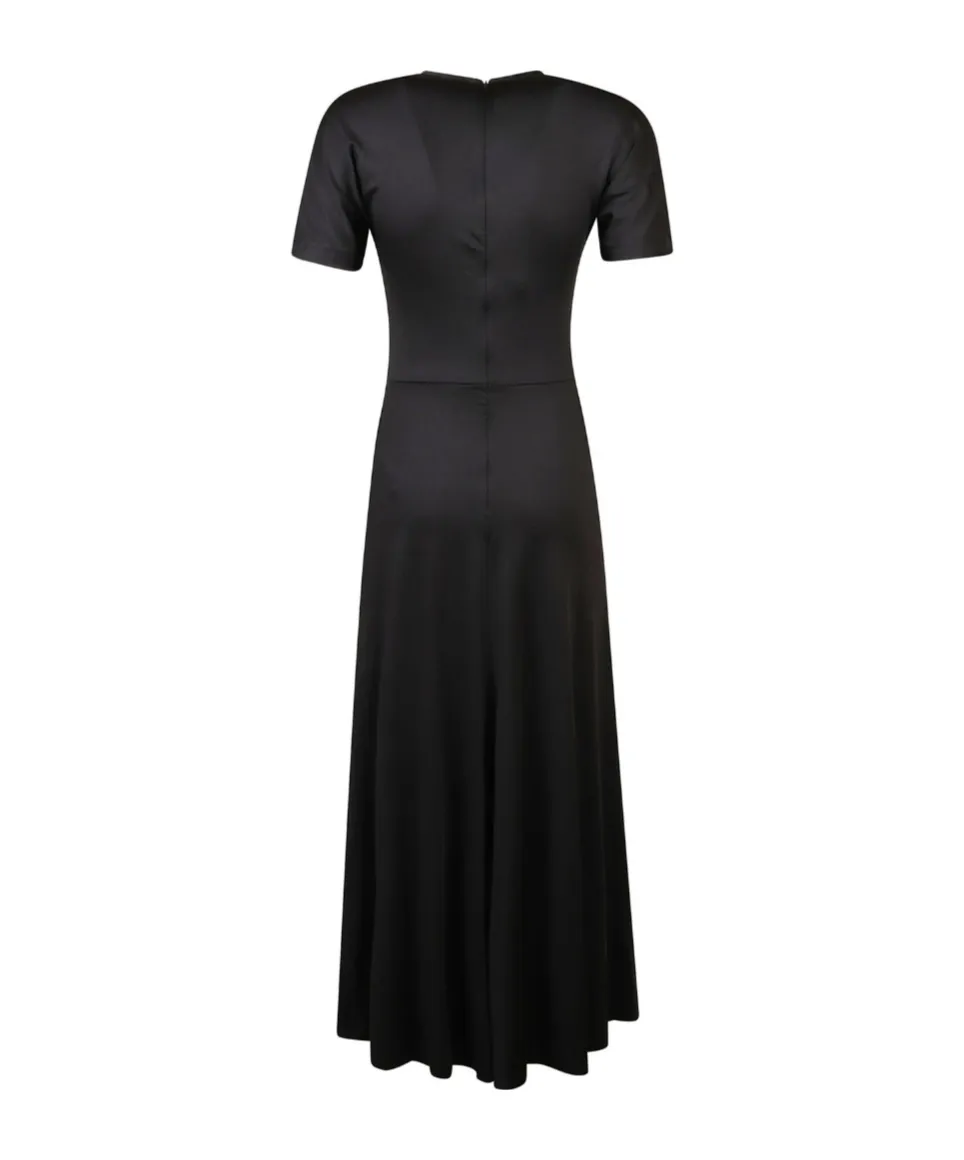 Victoria Beckham Short-Sleeved Gathered Midi Dress